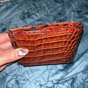 Brahmin Crocodile Embossed Brown Wallet